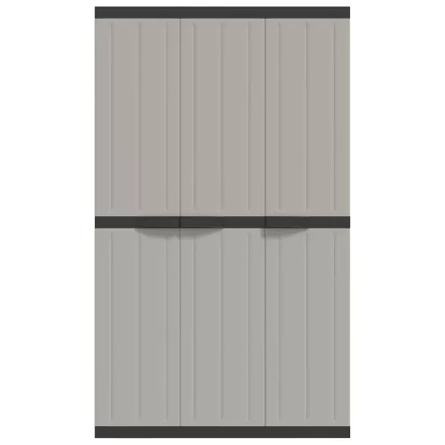  szürke és fekete PP kültéri tárolószekrény 97 x 37 x 165 cm