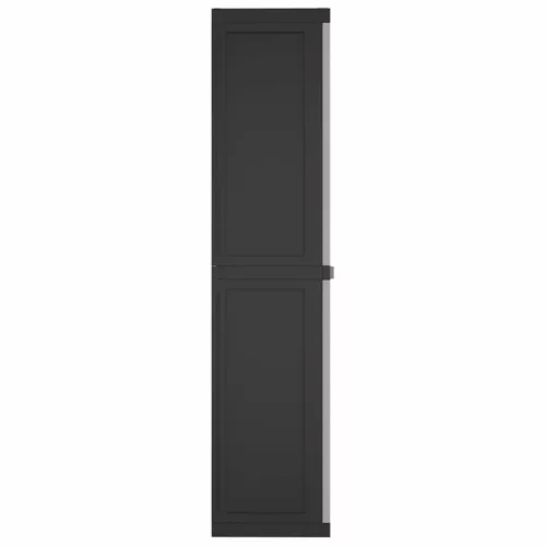  szürke és fekete PP kültéri tárolószekrény 97 x 37 x 165 cm
