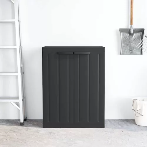  fekete PP kültéri tárolószekrény 65 x 37 x 85 cm