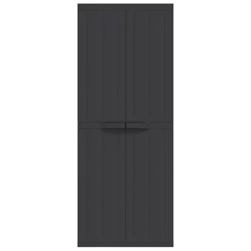  fekete PP kültéri tárolószekrény 65 x 37 x 165 cm