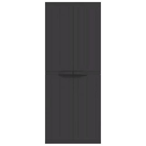  fekete PP kültéri tárolószekrény 65 x 37 x 165 cm