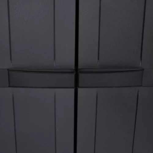  fekete PP kültéri tárolószekrény 65 x 37 x 165 cm