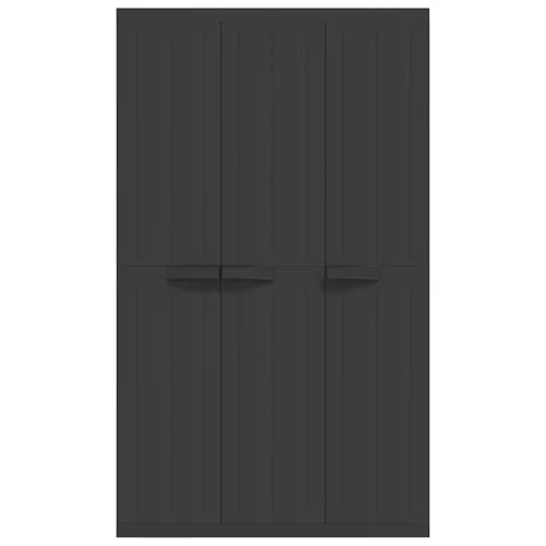  fekete PP kültéri tárolószekrény 97 x 37 x 165 cm
