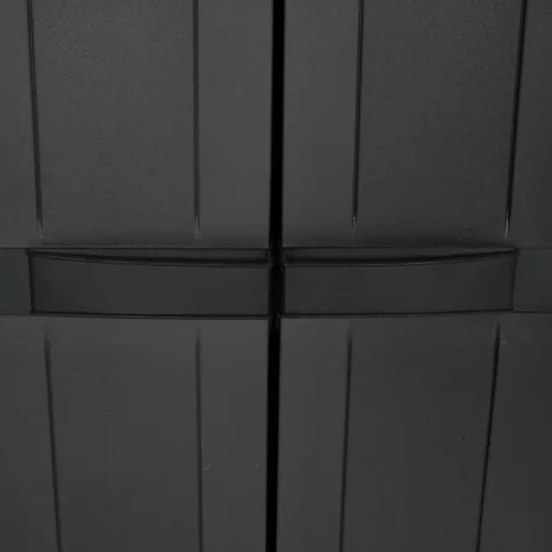  fekete PP kültéri tárolószekrény 97 x 37 x 165 cm