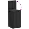  antracitszürke polipropilén kültéri szemeteskuka 38x38x65 cm