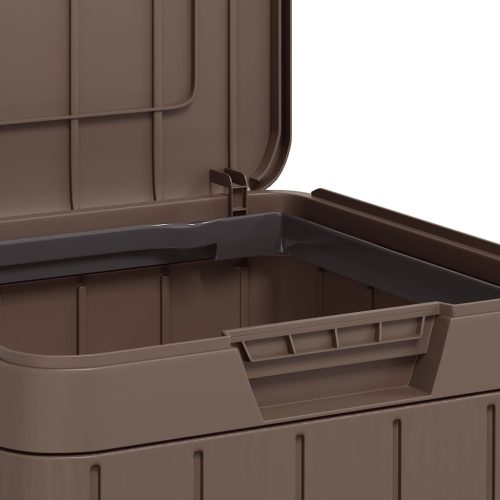  barna PP kültéri szemeteskuka 38 x 38 x 65 cm