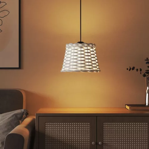  fehér fonott mennyezeti lámpaernyő Ø20 x 15 cm