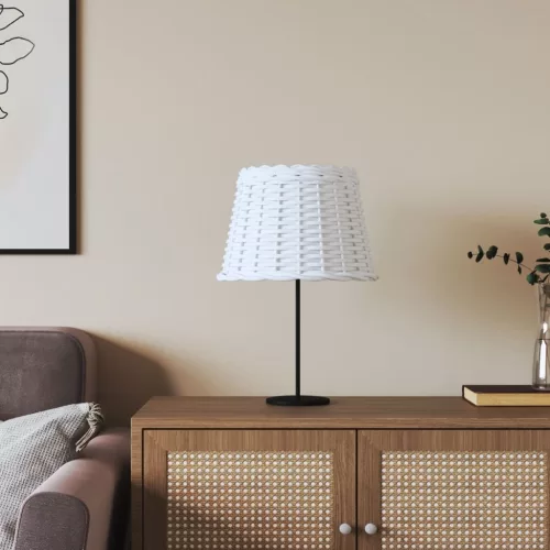  fehér fonott lámpaernyő Ø30x20 cm