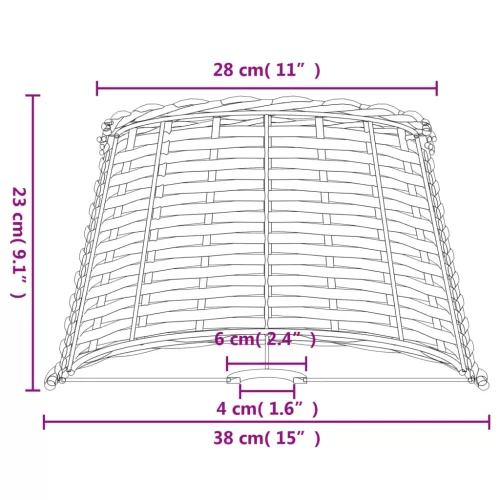  fehér fonott lámpaernyő Ø38x23 cm