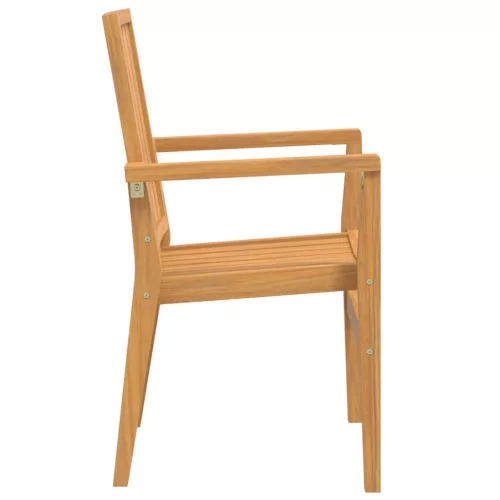  2 db tömör tíkfa rakásolható kerti szék 56,5x57,5x91 cm