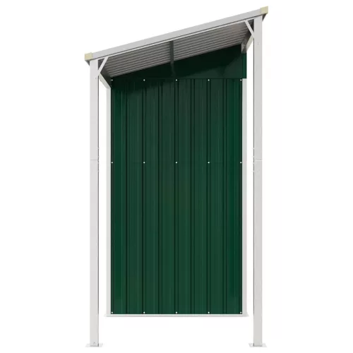  zöld kerti fészer meghosszabbított tetővel 277x107x181 cm
