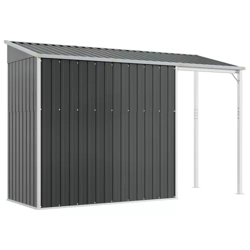  antracitszürke fészer meghosszabbított tetővel 277x107x181 cm