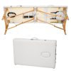 WHITE 3-ZONE WOODEN MASSAGE BED WITH CARRYING BAG