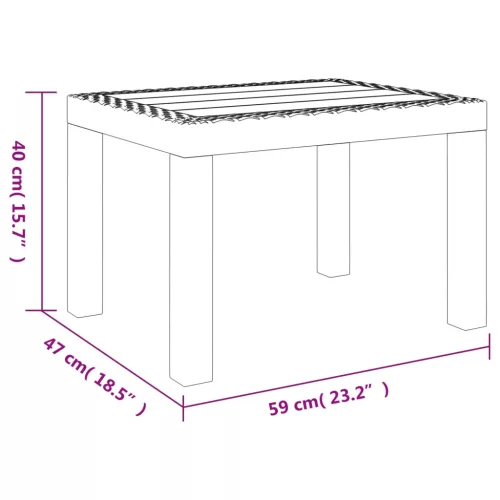  fehér PP kerti asztal 59 x 47 x 40 cm