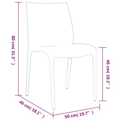  2 db antracitszürke polipropilén kerti szék 50 x 46 x 80 cm
