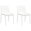  2 db fehér polipropilén kerti szék 50 x 46 x 80 cm