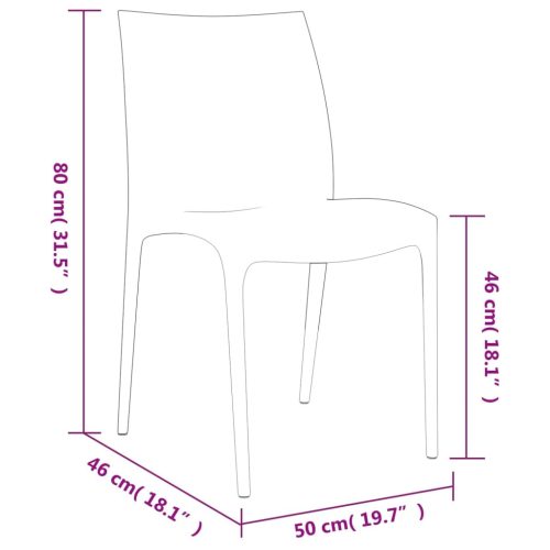  2 db fehér polipropilén kerti szék 50 x 46 x 80 cm