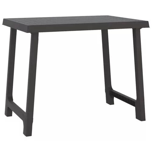  antracitszürke fa hatású PP kempingasztal 79x56x64 cm