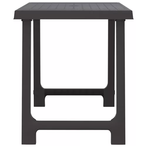  antracitszürke fa hatású PP kempingasztal 79x56x64 cm