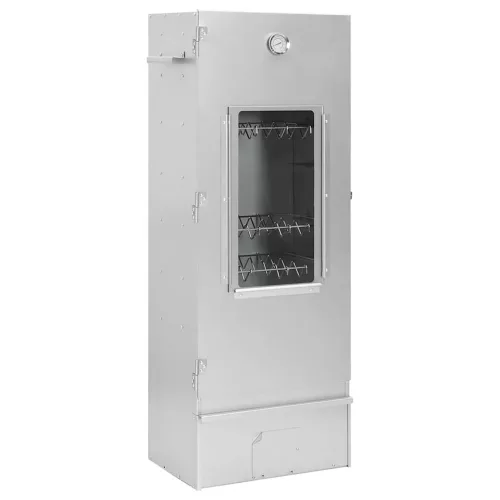  horganyzott acél BBQ füstölőkemence faaprítékkal 44,5x29x110 cm