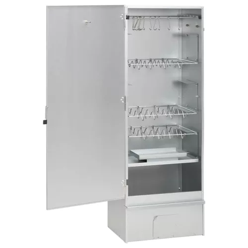  horganyzott acél BBQ füstölőkemence faaprítékkal 44,5x29x110 cm