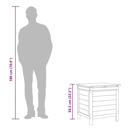  antracitszürke tömör fenyőfa kerti tárolóláda 50x49x56,5 cm