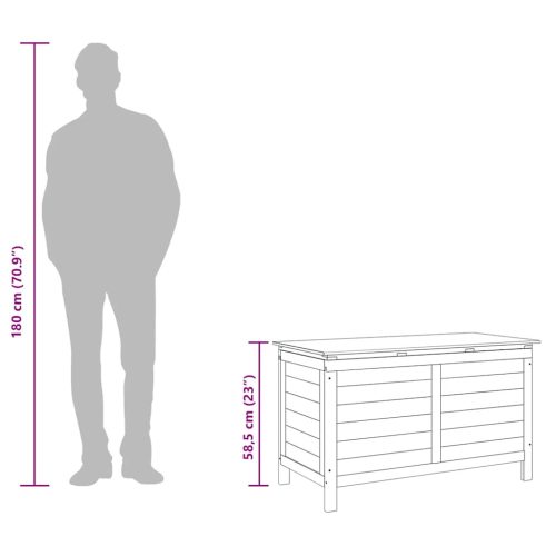  fehér tömör fenyőfa kerti tárolóláda 99 x 49,5 x 58,5 cm