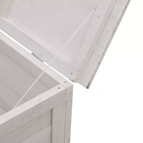  fehér tömör fenyőfa kerti tárolóláda 150x50x56,5 cm