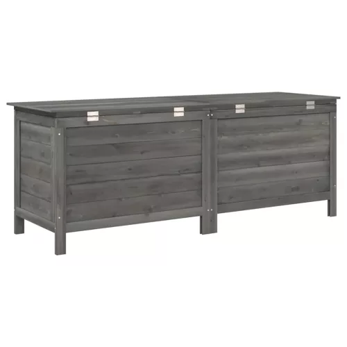  antracit tömör fenyőfa kerti tárolóláda 150 x 50 x 56,5 cm