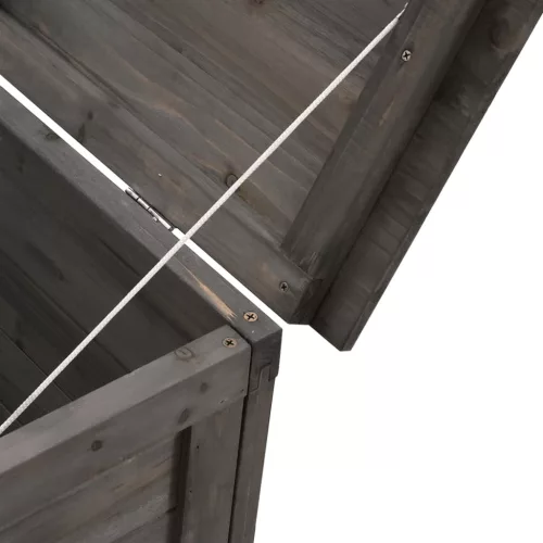  antracit tömör fenyőfa kerti tárolóláda 150 x 50 x 56,5 cm
