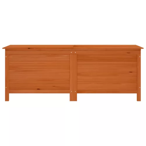  barna tömör fenyőfa kerti tárolóláda 150 x 50 x 56,5 cm