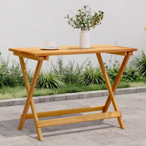  összecsukható tömör akácfa kerti asztal 90 x 52,5 x 65 cm