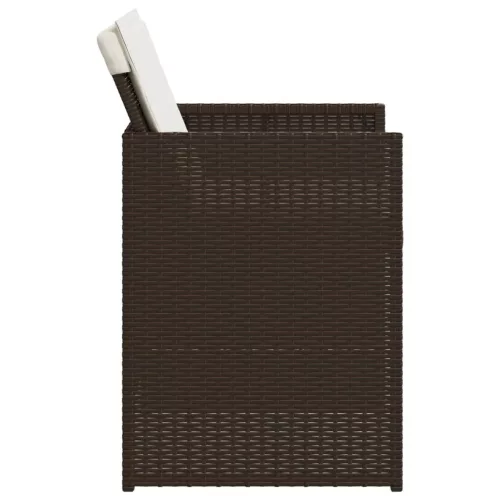  4 db barna polyrattan kerti szék párnával
