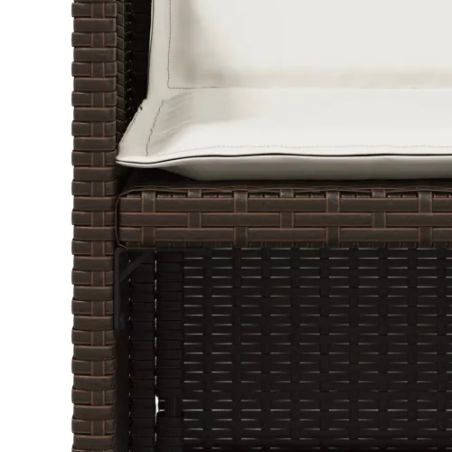  4 db barna polyrattan kerti szék párnával