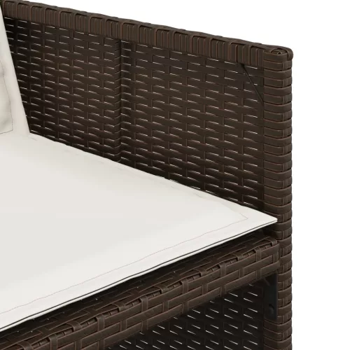  4 db barna polyrattan kerti szék párnával