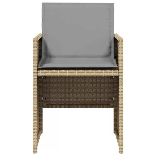  4 db vegyes bézs polyrattan kerti szék párnával