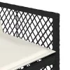  4 db fekete polyrattan kerti szék párnával
