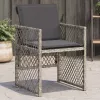  4 db szürke polyrattan kerti szék párnával