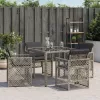  4 db szürke polyrattan kerti szék párnával