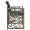  4 db szürke polyrattan kerti szék párnával