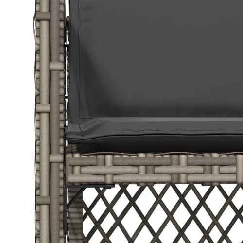  4 db szürke polyrattan kerti szék párnával