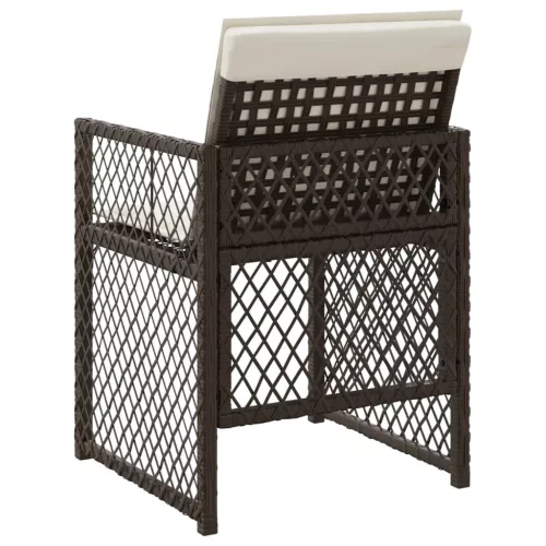  4 db barna polyrattan kerti szék párnával
