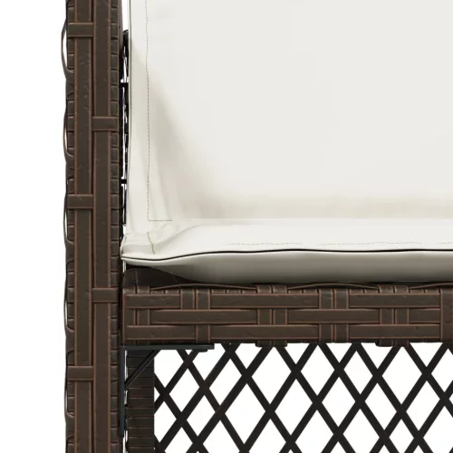  4 db barna polyrattan kerti szék párnával