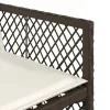  4 db barna polyrattan kerti szék párnával
