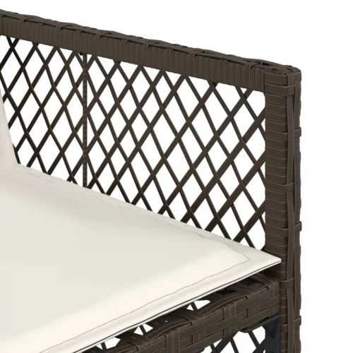  4 db barna polyrattan kerti szék párnával