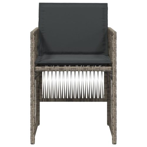  4 db szürke polyrattan kerti szék párnával