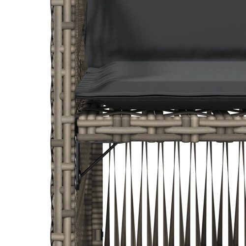  4 db szürke polyrattan kerti szék párnával