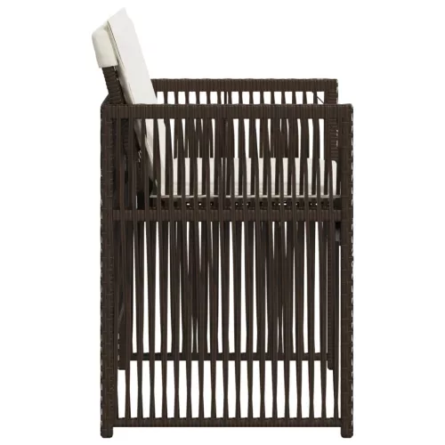  4 db barna polyrattan kerti szék párnával