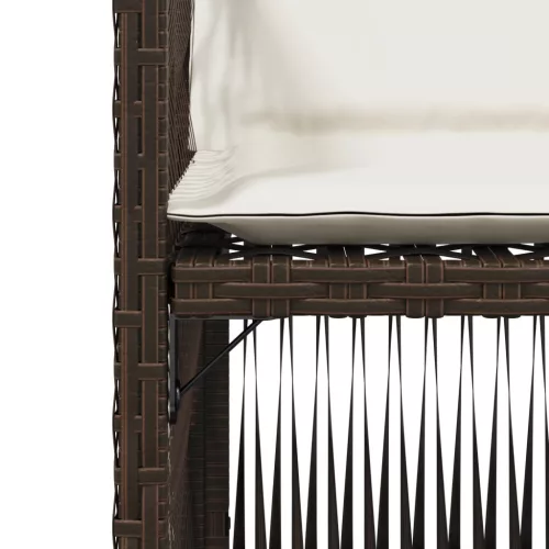  4 db barna polyrattan kerti szék párnával