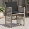 4 db világosszürke polyrattan kerti szék párnával